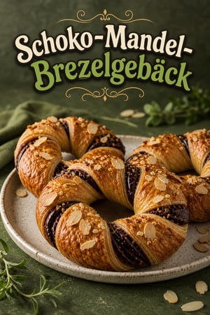 Schokoladen-Mandel-Brezel-Gebäck