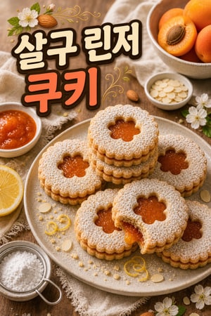 부드럽고 고소한 오스트리아식 저당 살구 린저 쿠키 — 아몬드와 레몬 향의 버터리 쿠키 레시피