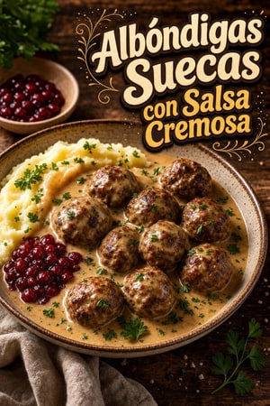 Albóndigas Suecas Tradicionales con Salsa de Crema