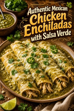 Authentic Mexican Chicken Enchiladas with Salsa Verde