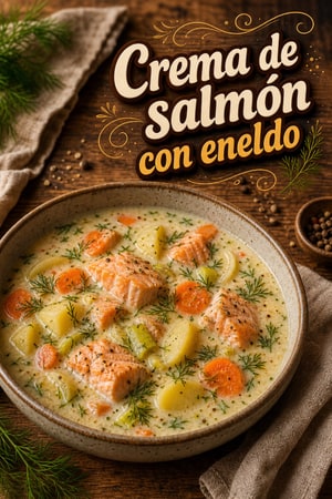 Crema nórdica de salmón y eneldo: reconfortante para noches