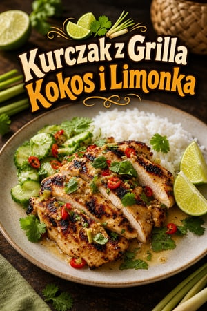 Kurczak Grillowany w Mleku Kokosowym z Limonką i Trawą Cytrynową