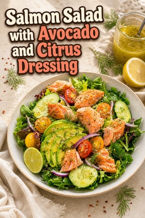 Salmon Salad with Avocado and Citrus Dressing