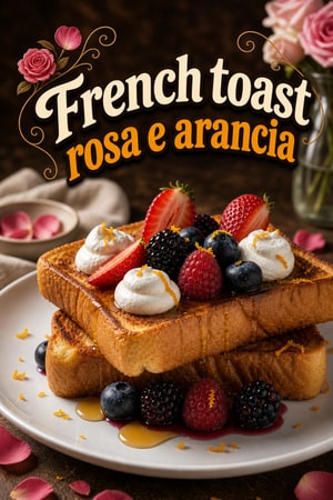French toast al profumo di rosa e sciroppo all'arancia