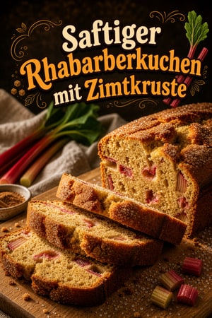 Saftiges Rhabarber-Brot mit einer Zimt-Zucker-Kruste