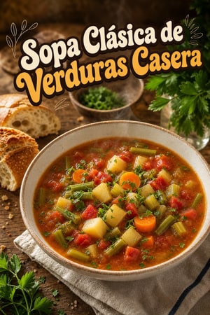 Sopa Clásica de Verduras Casera