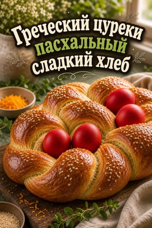Традиционный греческий цуреки с махлебом и мастикой
