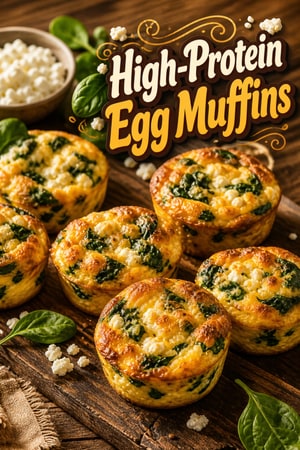 High-Protein Savory Cottage Cheese and Spinach Egg Muffins