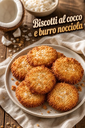 Biscotti al cocco tostato e burro nocciola