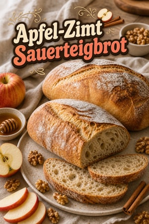 Apfel-Zimt-Sauerteigbrot mit Honig und Walnüssen