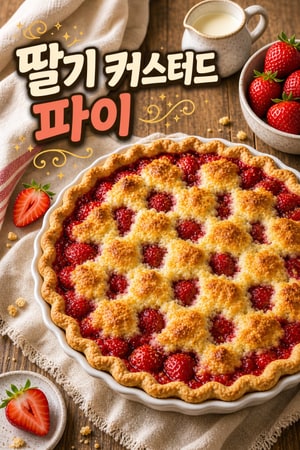 쉬운 딸기 파워오버 파이 - 버터 크러스트