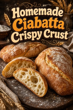 Authentic Homemade Ciabatta Bread with Crispy Crust