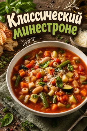 Классический минестроне с овощами и пастой