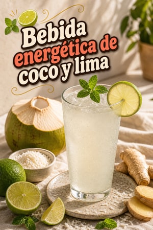 Bebida energética de coco y lima con electrolitos naturales