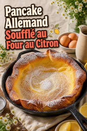 Pancake Allemand Soufflé au Four au Citron et Sucre
