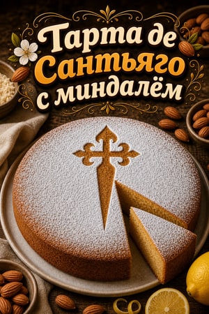 Традиционный испанский миндальный пирог «Тарта де Сантьяго»