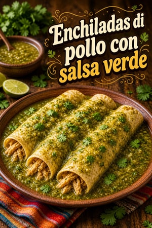 Enchiladas di pollo alla messicana con salsa verde autentica
