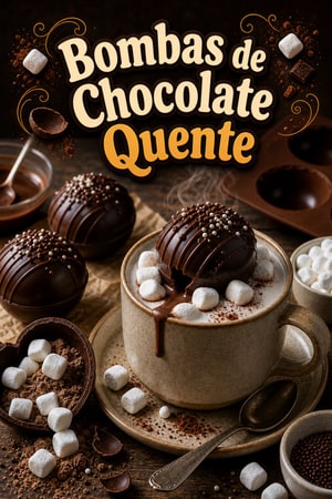 Bombas de Chocolate Quente com Marshmallow Derretido