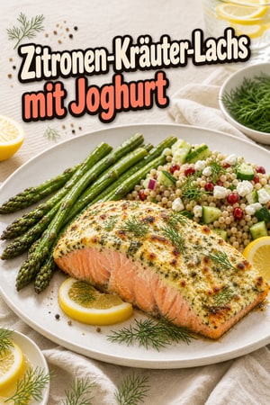 Zitronen-Kräuter-Lachs mit griechischem Joghurt