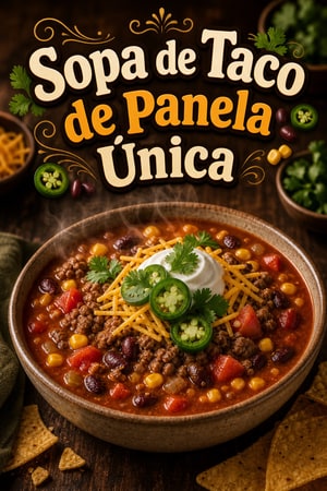 Sopa de Taco de Panela Única com Carne e Feijão