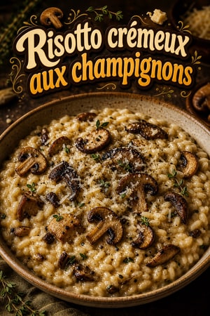 Risotto crémeux aux champignons sauvages, parmesan et thym