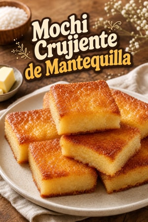Mochi de Mantequilla Crujiente con Harina de Arroz Dulce