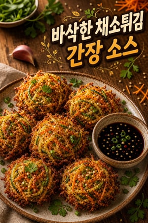 바삭한 야채 야채튀김(카키아게)과 달콤 짭조름한 간장 소스 레시피