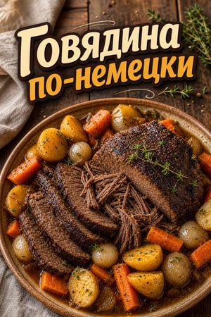 Медленная варка: Немецкий горшочек с говядиной и корнеплодами