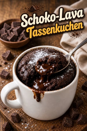 Schokoladen-Lava-Mug-Cake mit flüssigem Kern