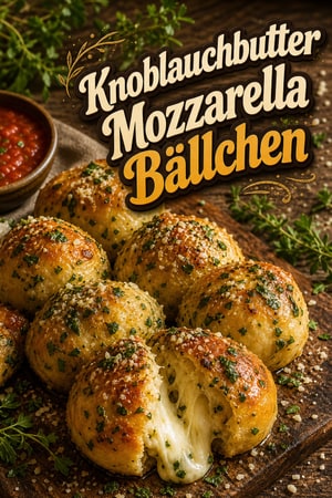 Knoblauch-Butter Mozzarella Cheese Bombs mit Kräutern
