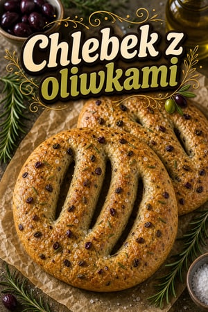 Domowa Fougasse z oliwkami, rozmarynem i solą morską