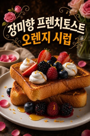 로맨틱한 아침을 위한 오렌지 바닐라 시럽을 곁들인 장미향 프렌치토스트 레시피 — 베리와 리코타를 곁들여