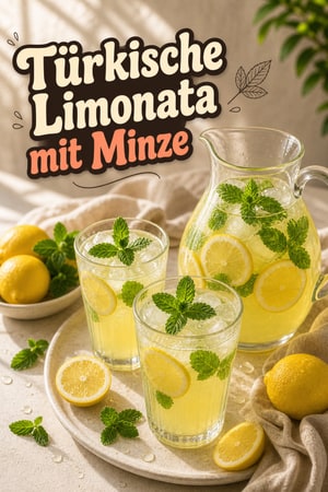 Erfrischende, schnell gemachte türkische Limonata mit Minze