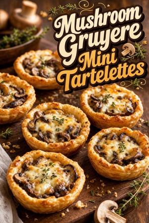 Savory Mini Mushroom Tartelettes with Thyme and Gruyere