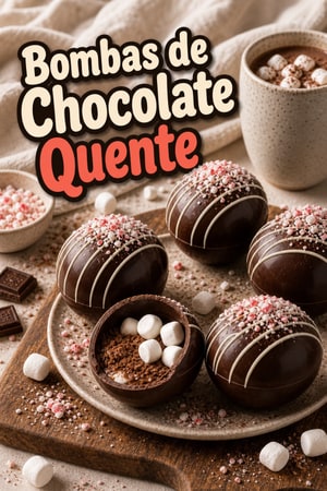 Bombas de Chocolate Quente com Recheio de Marshmallow
