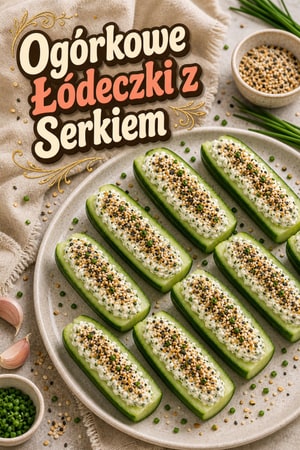 Łódeczki z ogórka z serkiem i Everything Bagel