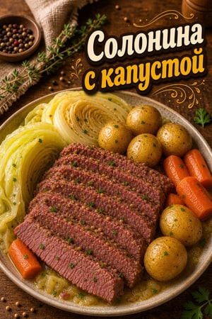 Солонина с капустой и картофелем в мультиварке