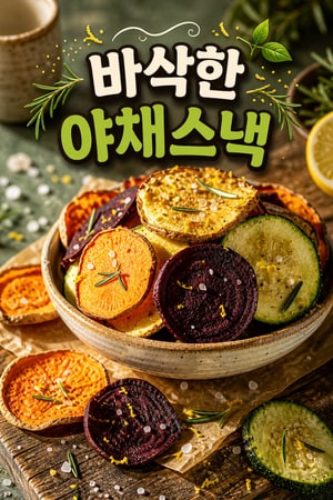 에어프라이어로 만든 바삭한 채소칩 — 집에서 간단하게 만드는 허브와 레몬의 상큼한 건강 간식