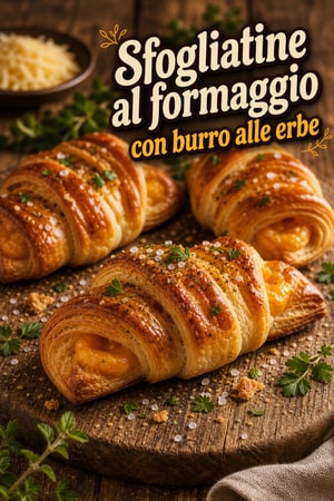 Zampe di sfoglia al formaggio con glassa al burro e pepe