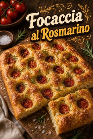 Focaccia al Rosmarino e Pomodorini Arrostiti con Sale Marino