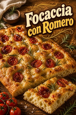 Focaccia de Romero y Tomates Rostizados con Sal Marina