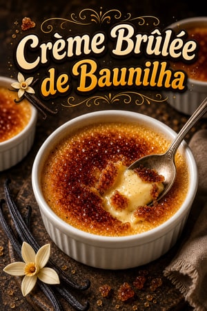Crème Brûlée Clássico de Baunilha com Crosta Caramelizada