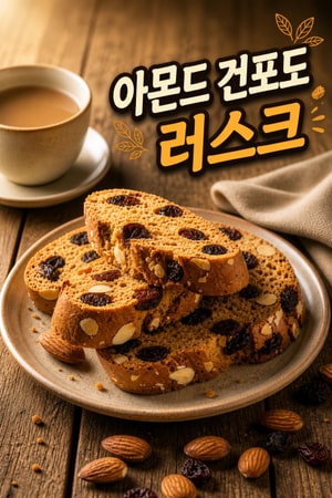 두 번 구워 바삭한 아몬드 건포도 홈메이드 티 러스크 레시피 — 차와 딱 어울리는 버터 풍미 간식