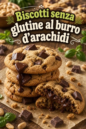 Biscotti senza glutine al burro d'arachidi e cioccolato