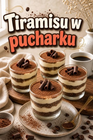 Tiramisu w słoiczkach z aksamitnym kremem mascarpone