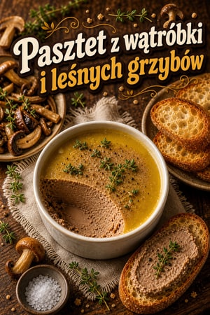 Aksamitny pasztet z wątróbek drobiowych z leśnymi grzybami