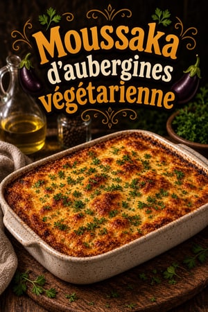 Moussaka végétarienne d'aubergines et béchamel onctueuse