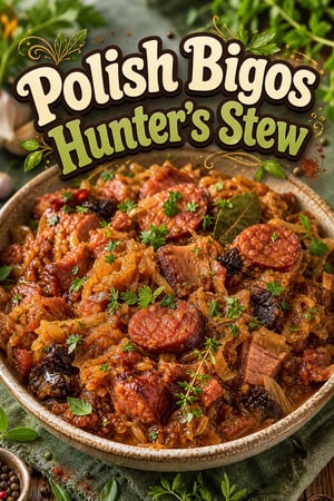 Authentic Polish Bigos (Hunter's Stew) with Smoked Sausage