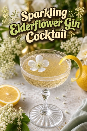 Sparkling Elderflower Gin Cocktail for Wedding Celebrations