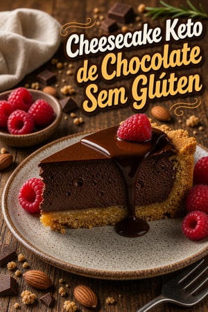 Cheesecake Keto de Chocolate Sem Glúten e Cremoso Fácil